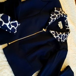 2 piece pant suit navy blue size 14